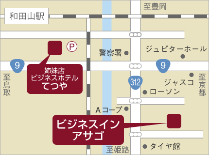 ビジネスインアサゴ詳細マップ